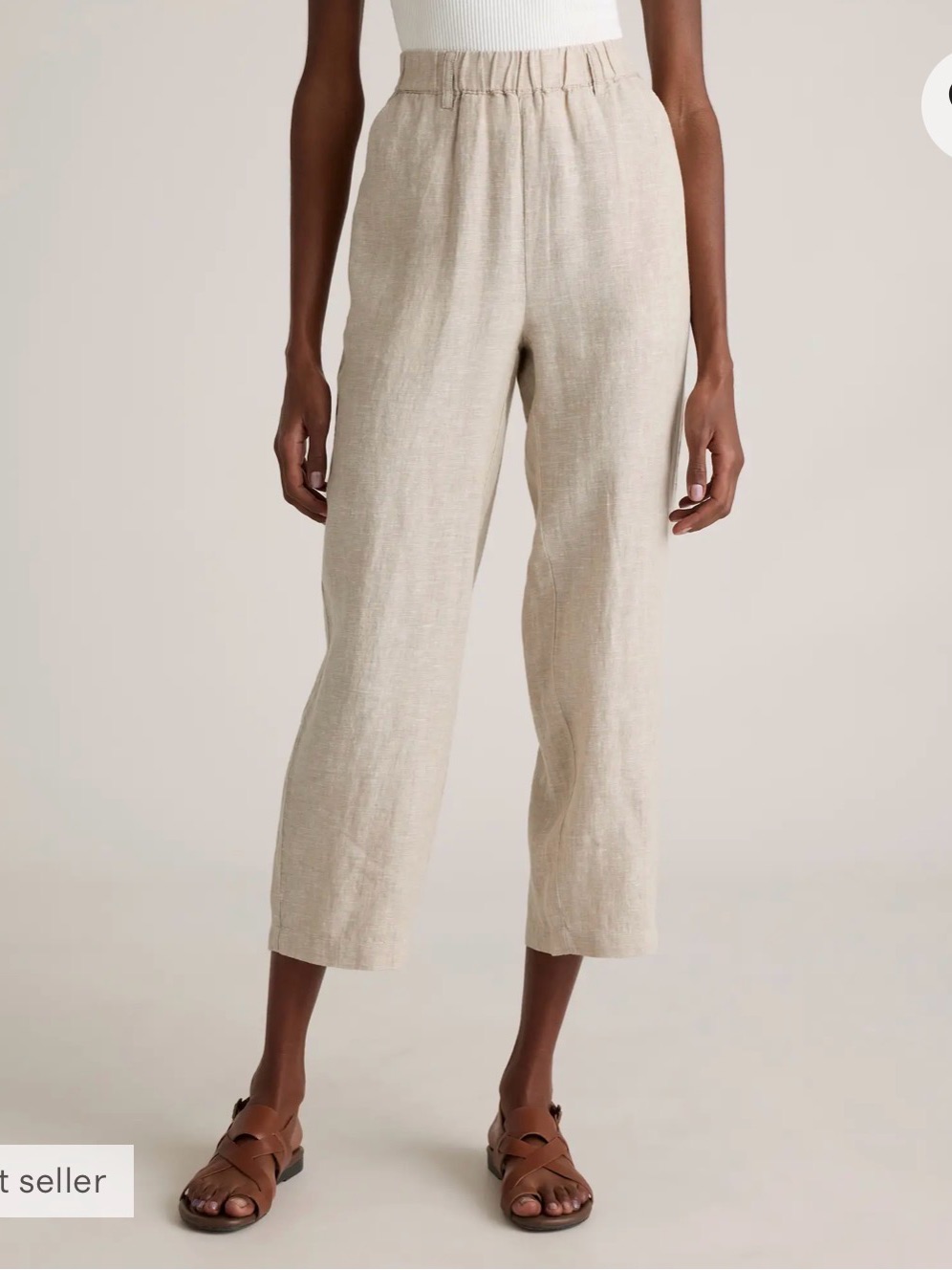 Quince 100% European Linen Pants Size Small - Flax Color